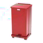 6.5 Gal Defenders Biohazard Square Steel Step-Can in Red