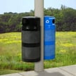 A set mounted to a utility pole. 