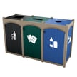 Comes as shown: 'Waste Only' in black, 'Paper Only' in green, and 'Bottles and Cans' in blue 
