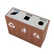 Brushed Aluminum Lid, Waste, Compost and Recycle Labels with Square and Mixed Openings 