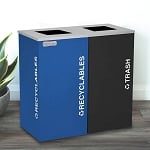 Kaleidoscope Two-Stream Square Recycling Container