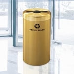 Glaro 15-Gallon VALUE SERIES Single-Purpose Recycling Container in Satin Brass - Configurable
