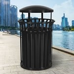 Streetscape Classic Trash Receptacle with Rain Hood - Configurable