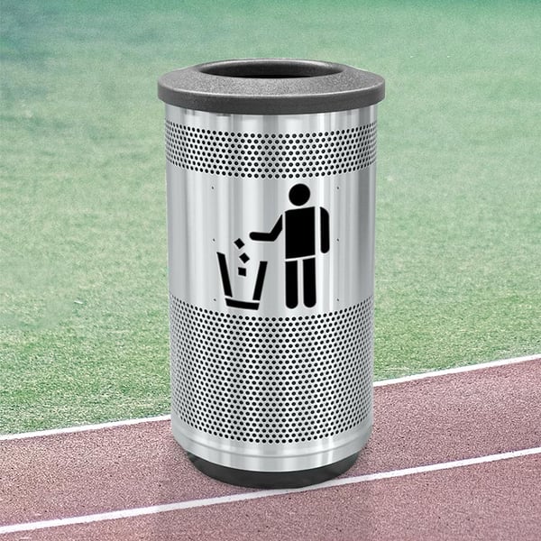 The Stadium 35 Gallon with Flat Top in Stainless Steel 