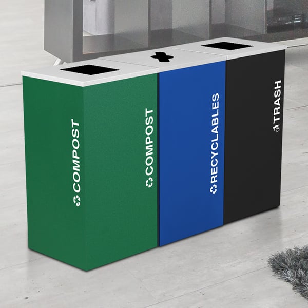 Kaleidoscope Three-Stream Recycling Container - Custom 
