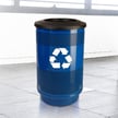 The Stadium 55 Gallon Recycling Receptacle with Flat Top 