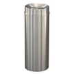 New Yorker Waste Receptacle with Tip Action Top in Satin Aluminum - 12 Gallon 